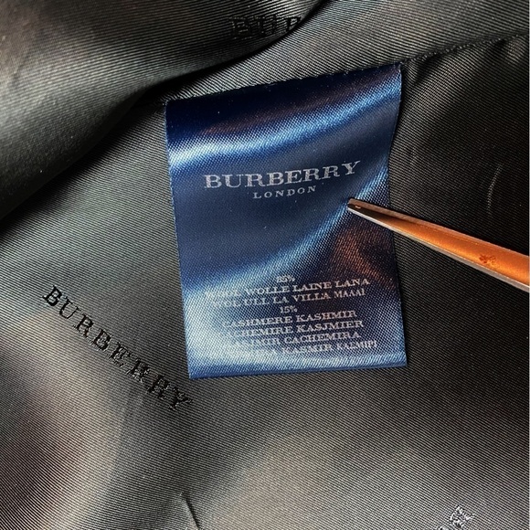 BURBERRY London Wool Cashmere Gray Pea Coat - Picture 9 of 9